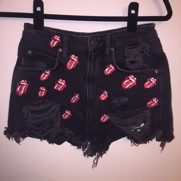 zara rolling stones shorts